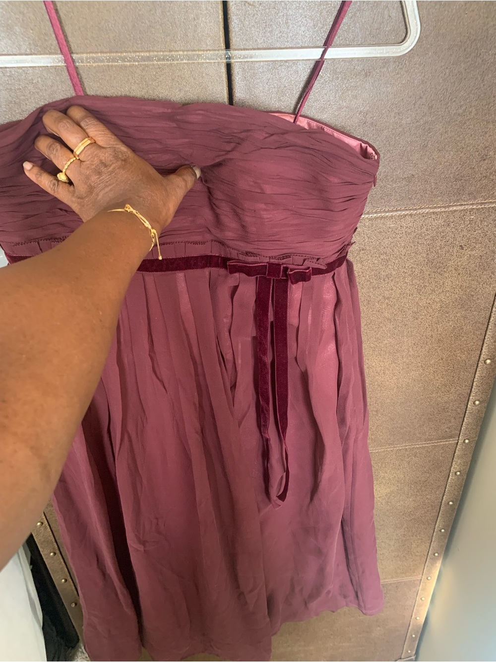 Ann Taylor SILK  Sleeveless Mauve Spaghetti-Strap Dress - Elegant Women's Dress